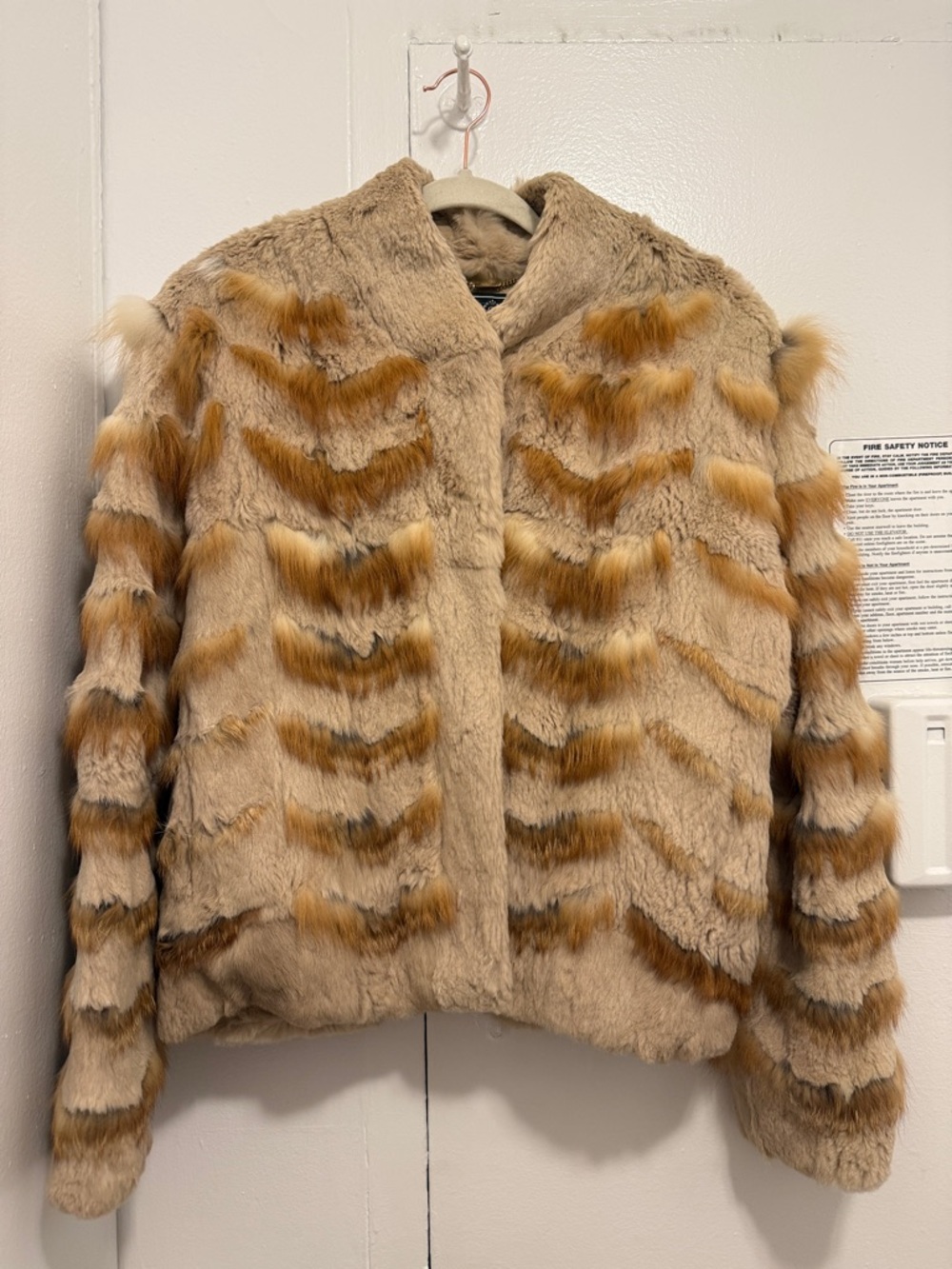 Vintage St. John Designer Rabbit Fox Fur Jacket